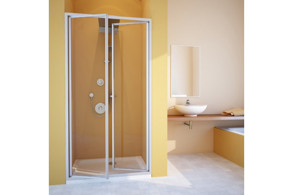 Душевая дверь в нишу GuteWetter Practic Door GK-402 93-97 см стекло бесцветное, профиль матовый хром, распашная