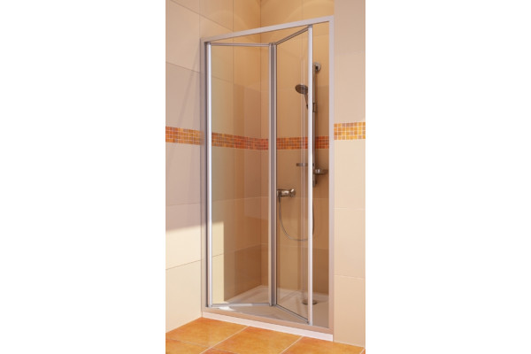 Душевая дверь в нишу GuteWetter Practic Door GK-404 левая (98-102)x190 стекло бесцветное, профиль мат. хром, складная