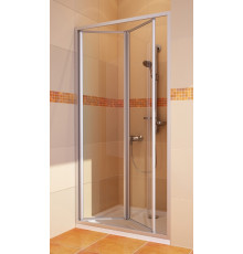 Душевая дверь в нишу GuteWetter Practic Door GK-404 левая (73-77)x190 стекло бесцветное, профиль мат. хром, складная