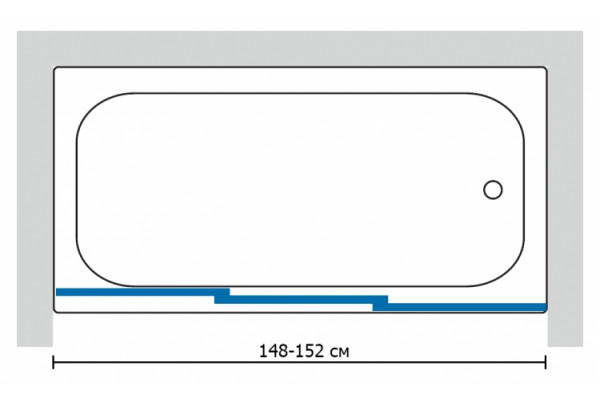 Шторка на ванну GuteWetter Practic Part GV-403 148-152 см стекло бесцветное, профиль матовый хром, раздвижная