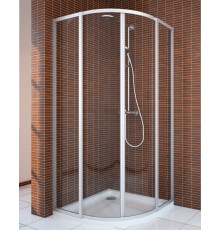 Душевой уголок GuteWetter Practic Round GK-401 90 см стекло бесцветное, профиль матовый хром, четверть круга, двери раздвижные