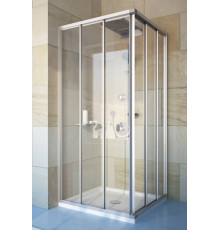 Душевой уголок GuteWetter Practic Square GK-433 85x85 см стекло бесцветное, профиль матовый хром, квадратный, двери раздвижные