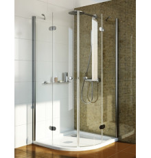 Душевой уголок GuteWetter Lux Meliori GK-102 100x100 см стекло бесцветное, профиль хром, четверть круга, двери распашные