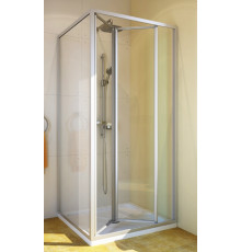 Душевой уголок GuteWetter Practic Square GK-404 правая 75x75 см стекло бесцветное, профиль матовый хром, квадратный, двери складные