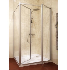 Душевой уголок GuteWetter Practic Rectan GK-402 правая 110x95 см стекло бесцветное, профиль матовый хром, прямоугольный, двери распашные
