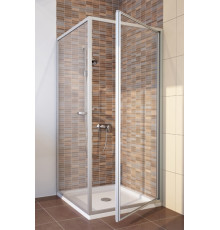Душевой уголок GuteWetter Practic Square GK-401 правая 85x85 см стекло бесцветное, профиль матовый хром, квадратный, двери распашные