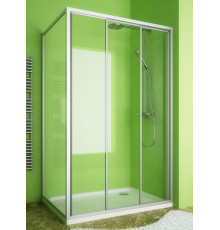 Душевой уголок GuteWetter Practic Rectan GK-403 правая 125x80 см стекло бесцветное, профиль матовый хром, прямоугольный, двери раздвижные