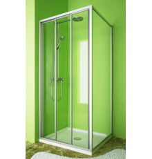 Душевой уголок GuteWetter Practic Square GK-403 левая 105x105 см стекло бесцветное, профиль матовый хром, квадратный, двери раздвижные