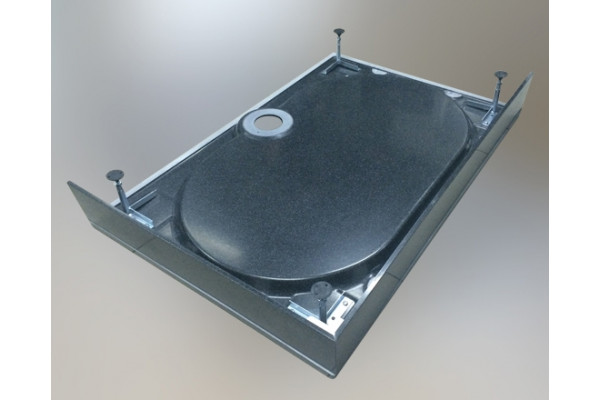 Поддон для душа GuteWetter Deluxe 120x80x16 Q черный прямоугольный, средний