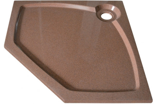Поддон для душа GuteWetter Deluxe 100x100x4 P терракот пятиугольный, низкий