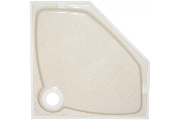 Поддон для душа GuteWetter Deluxe 100x100x2 P бежевый пятиугольный, низкий