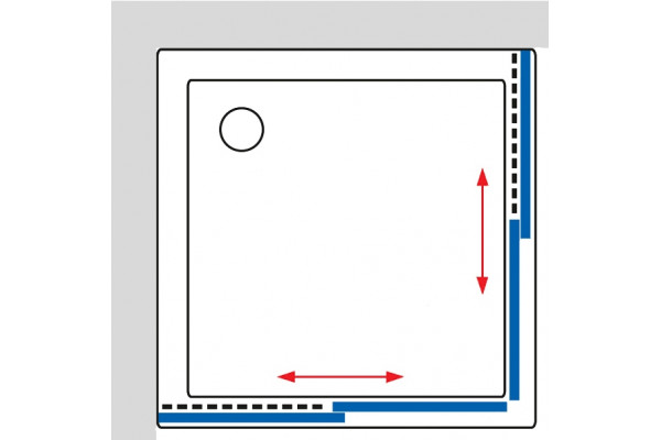 Душевой уголок GuteWetter Practic Square GK-422 70x70 см стекло бесцветное, профиль матовый хром, квадратный, двери раздвижные