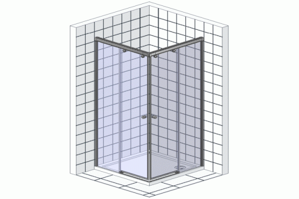 Душевой уголок GuteWetter Practic Square GK-422 70x70 см стекло бесцветное, профиль матовый хром, квадратный, двери раздвижные