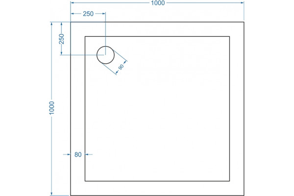 Поддон для душа GuteWetter Lux Practic Q-Mat 100x100x5 квадратный, низкий