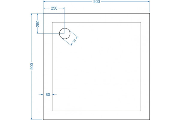 Поддон для душа GuteWetter Lux Practic Q-Mat 90x90x5 квадратный, низкий