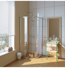 Душевой уголок GuteWetter Guwer GK-664R 90x90 см стекло бесцветное, профиль хром, четверть круга, двери раздвижные