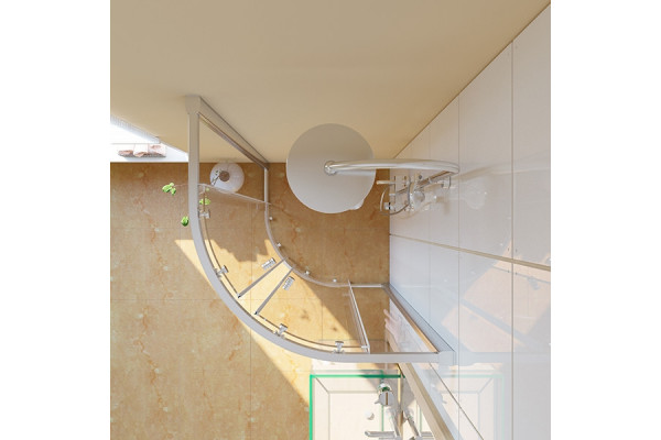 Душевой уголок GuteWetter Guwer GK-664R 100x100 см стекло бесцветное, профиль хром, четверть круга, двери раздвижные