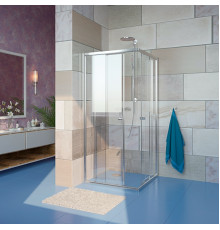 Душевой уголок GuteWetter Guwer GK-664S 90x90 см стекло бесцветное, профиль хром, квадратный, двери раздвижные