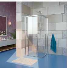Душевой уголок GuteWetter Guwer GK-664S 95x95 см стекло бесцветное, профиль хром, квадратный, двери раздвижные