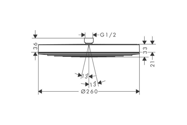 24140670 HG Pulsify верхний душ 260 1jet матовый черный