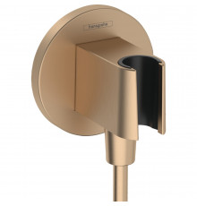 Шланговое подсоединение hansgrohe FixFit Porter S с держателем для душа 26888140, шлифованная бронза