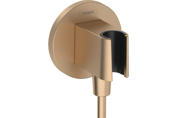 Шланговое подсоединение hansgrohe FixFit Porter S с держателем для душа 26888140, шлифованная бронза