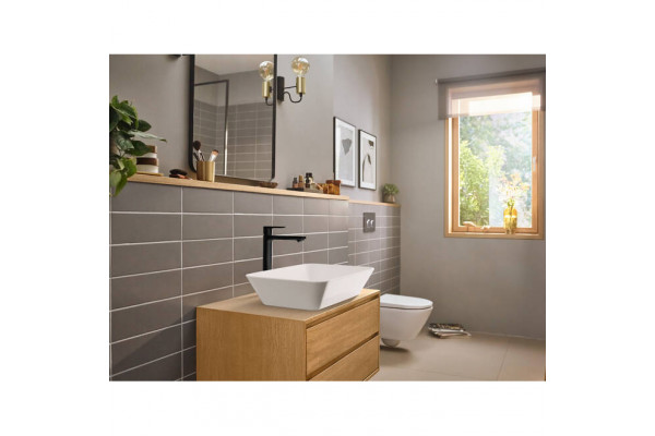 Смеситель для накладной раковины Hansgrohe Rebris S 240 CoolStart со сливным гарнитуром, черный матовый 72581670
