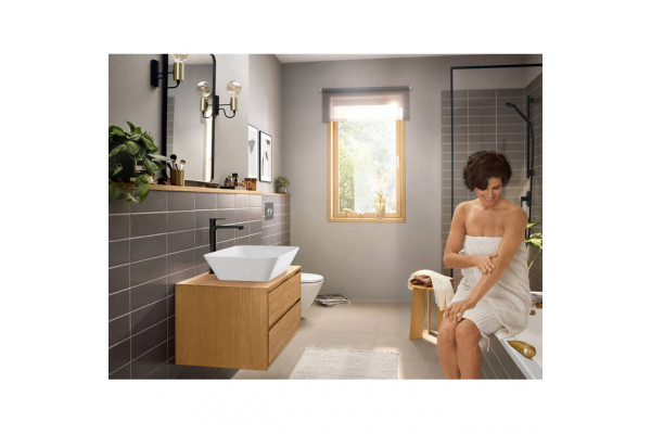 Смеситель для накладной раковины Hansgrohe Rebris S 240 CoolStart со сливным гарнитуром, черный матовый 72581670