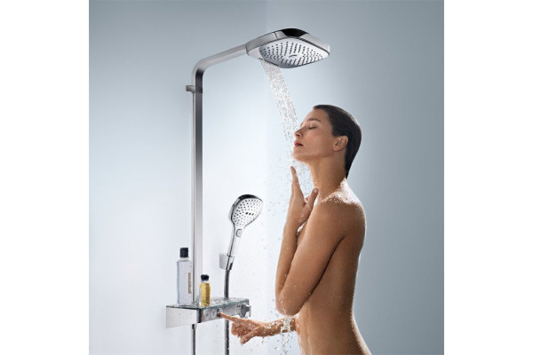 Душевая система Hansgrohe Raindance Select E Showerpipe 300 2jet EcoSmart 9 л/мин., ShowerTablet Select 300 27283000, хром