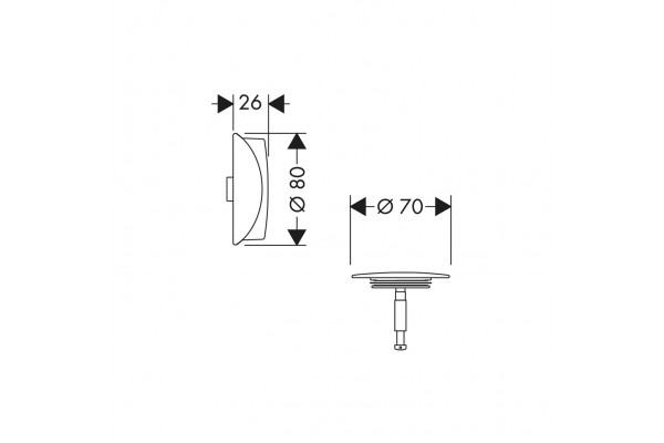 Внешняя часть набора для слива и перелива Hansgrohe 58185340, шлифованный черный хром