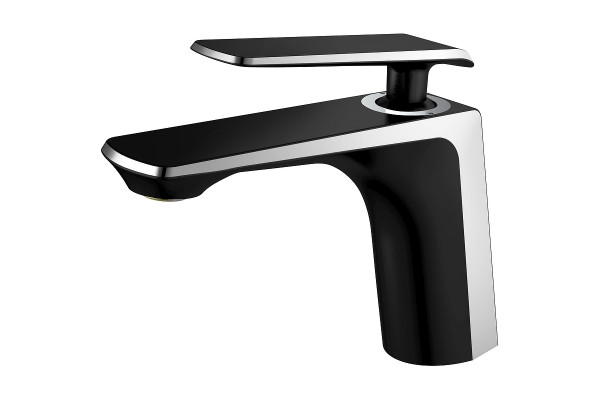 Смеситель для раковины Haiba HB10548-7, черный/хром, длина излива 12.1 см