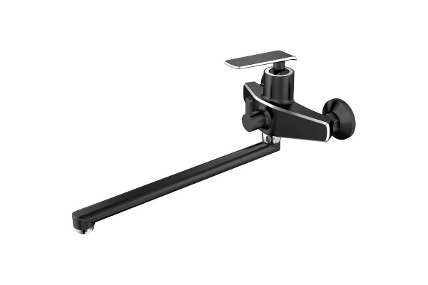 Смеситель для ванны Haiba HB22548-7, черный/хром, однорычажный, длина излива 35 см