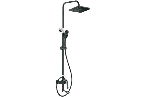 Душевая стойка Haiba HB24548-7, черный/хром, шланг 150 см