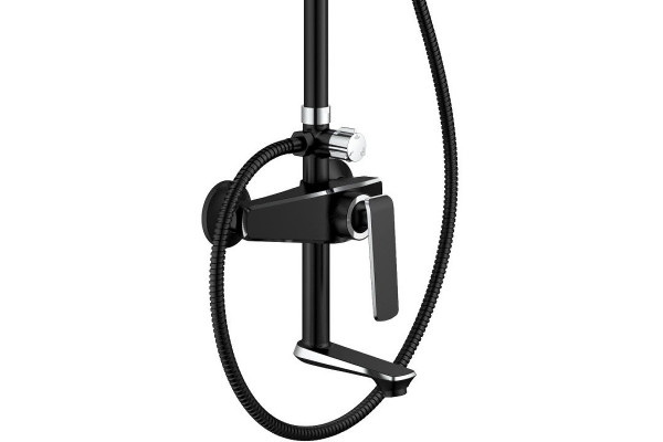 Душевая стойка Haiba HB24548-7, черный/хром, шланг 150 см