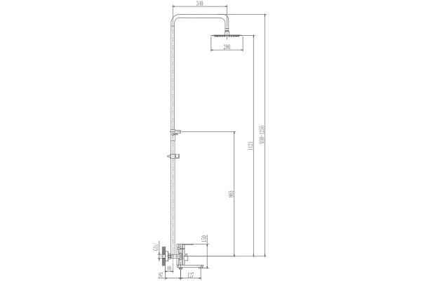 Душевая стойка Haiba HB24806, хром, шланг 150 см