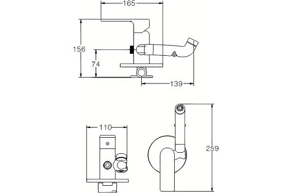 Гигиенический душ со смесителем Haiba HB55505, хром в современном стиле
