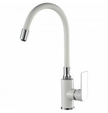 Смеситель для кухни Haiba HB73505-8, белый/хром, однорычажный, высота излива 28.5 см