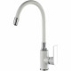 Смеситель для кухни Haiba HB73505-8, белый/хром, однорычажный, высота излива 28.5 см