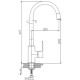 Смеситель для кухни Haiba HB73505-8, белый/хром, однорычажный, высота излива 28.5 см
