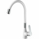 Смеситель для кухни Haiba HB73557-8, белый/хром, однорычажный, высота излива 26.5 см