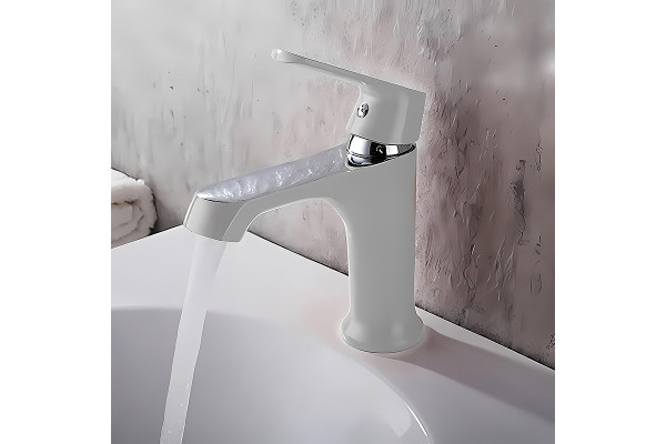 Смеситель для раковины Haiba HB10804, белый/хром, однорычажный