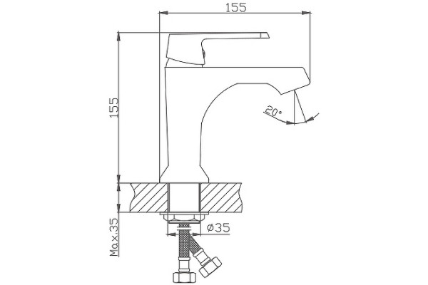 Смеситель для раковины Haiba HB10804, белый/хром, однорычажный