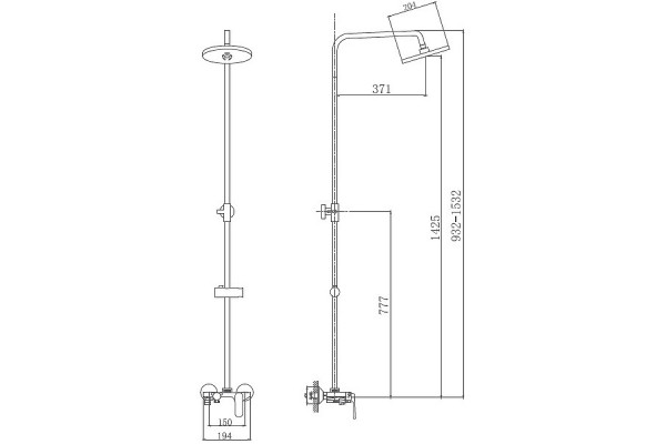 Душевая стойка Haiba HB24804, белый/хром, шланг 150 см