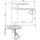 Смеситель для раковины Haiba HB10590-7, черный, высота излива 10.4 см, длина излива 12.3 см