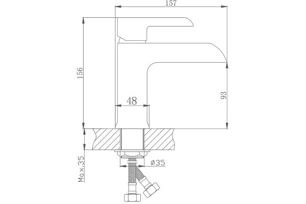 Смеситель для раковины Haiba HB12805-7, с гигиеническим душем, черный/хром, однорычажный, высота излива 9.3 см