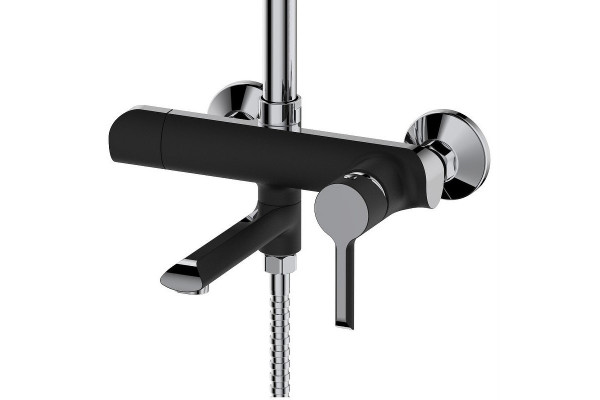 Душевая стойка Haiba HB24805-7, черный/хром в современном стиле