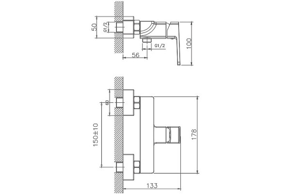 Гигиенический душ Haiba HB55176, со смесителем, хром в современном стиле