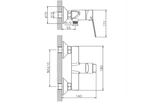Гигиенический душ Haiba HB55559, со смесителем, хром, в современном стиле