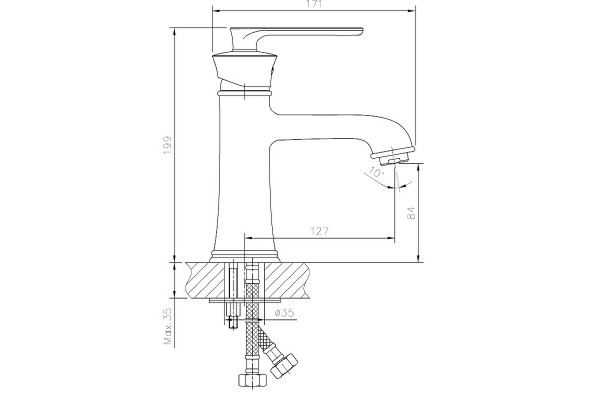 Смеситель для раковины Haiba HB10181, хром, однорычажный, высота излива 8.4 см