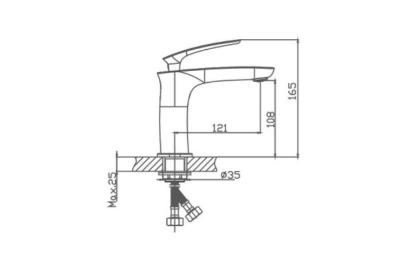 Смеситель для раковины Haiba HB10616, хром, однорычажный, высота излива 10.8 см